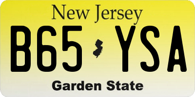 NJ license plate B65YSA