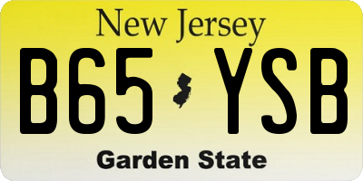 NJ license plate B65YSB