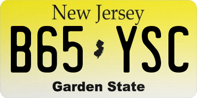 NJ license plate B65YSC