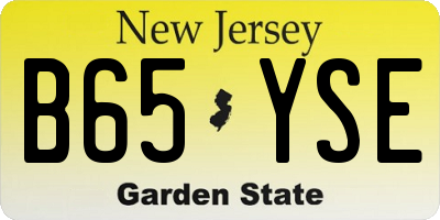 NJ license plate B65YSE