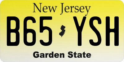 NJ license plate B65YSH