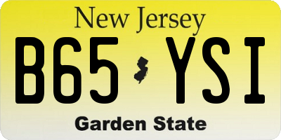NJ license plate B65YSI