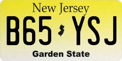 NJ license plate B65YSJ