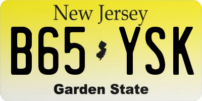 NJ license plate B65YSK