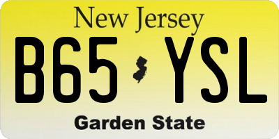 NJ license plate B65YSL