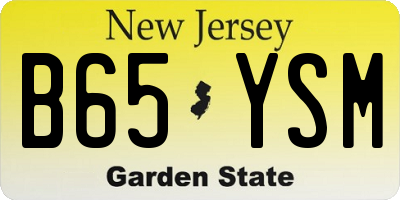 NJ license plate B65YSM