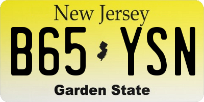 NJ license plate B65YSN