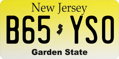 NJ license plate B65YSO
