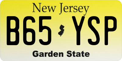 NJ license plate B65YSP