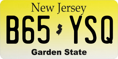 NJ license plate B65YSQ
