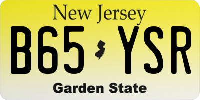 NJ license plate B65YSR