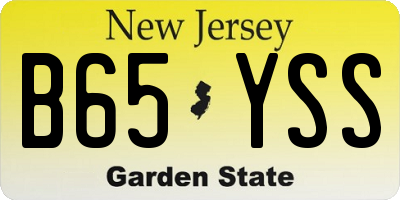 NJ license plate B65YSS