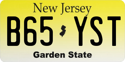 NJ license plate B65YST