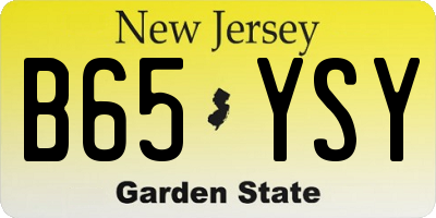 NJ license plate B65YSY