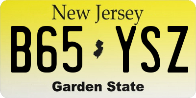 NJ license plate B65YSZ