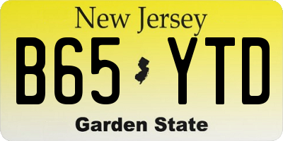 NJ license plate B65YTD