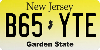 NJ license plate B65YTE
