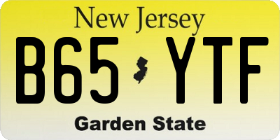 NJ license plate B65YTF