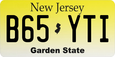 NJ license plate B65YTI