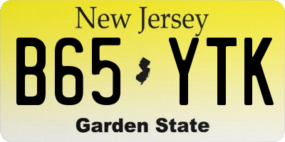NJ license plate B65YTK