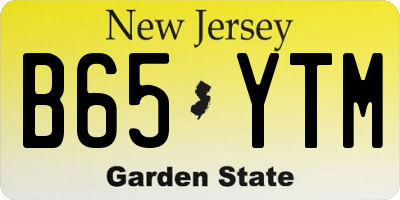 NJ license plate B65YTM
