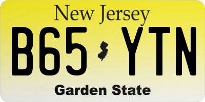 NJ license plate B65YTN