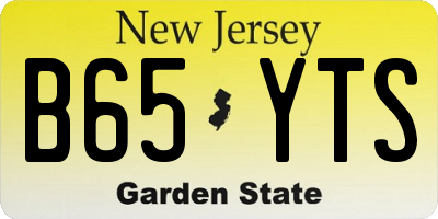 NJ license plate B65YTS