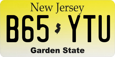NJ license plate B65YTU