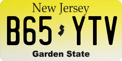 NJ license plate B65YTV