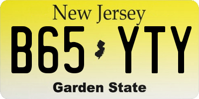 NJ license plate B65YTY