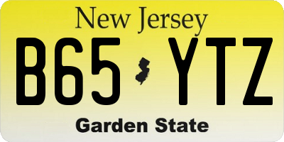 NJ license plate B65YTZ