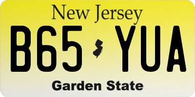 NJ license plate B65YUA