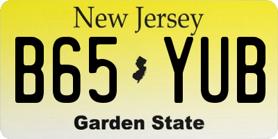 NJ license plate B65YUB