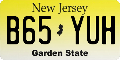NJ license plate B65YUH