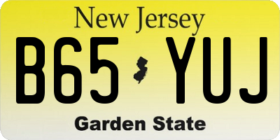 NJ license plate B65YUJ