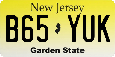NJ license plate B65YUK