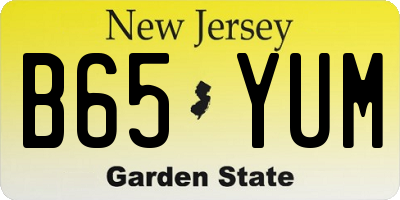 NJ license plate B65YUM