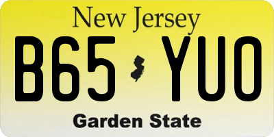 NJ license plate B65YUO