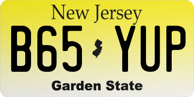 NJ license plate B65YUP
