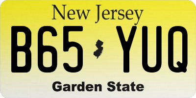 NJ license plate B65YUQ