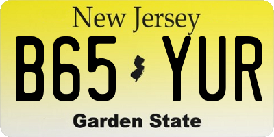 NJ license plate B65YUR