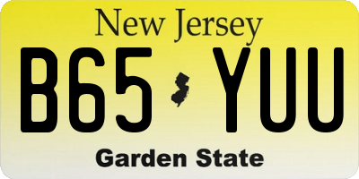 NJ license plate B65YUU