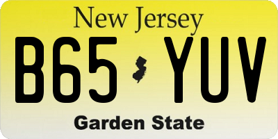 NJ license plate B65YUV