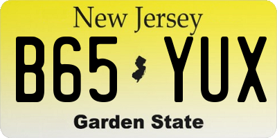 NJ license plate B65YUX