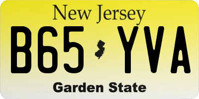NJ license plate B65YVA