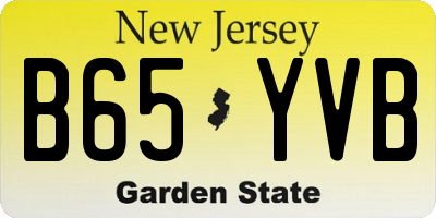 NJ license plate B65YVB