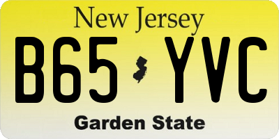 NJ license plate B65YVC
