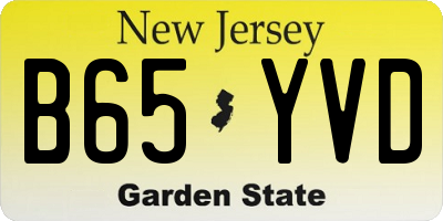 NJ license plate B65YVD
