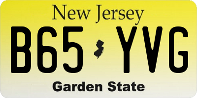 NJ license plate B65YVG