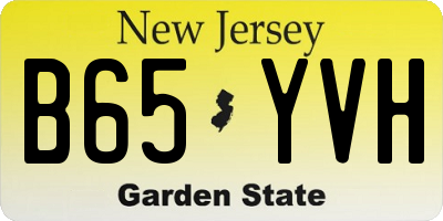 NJ license plate B65YVH